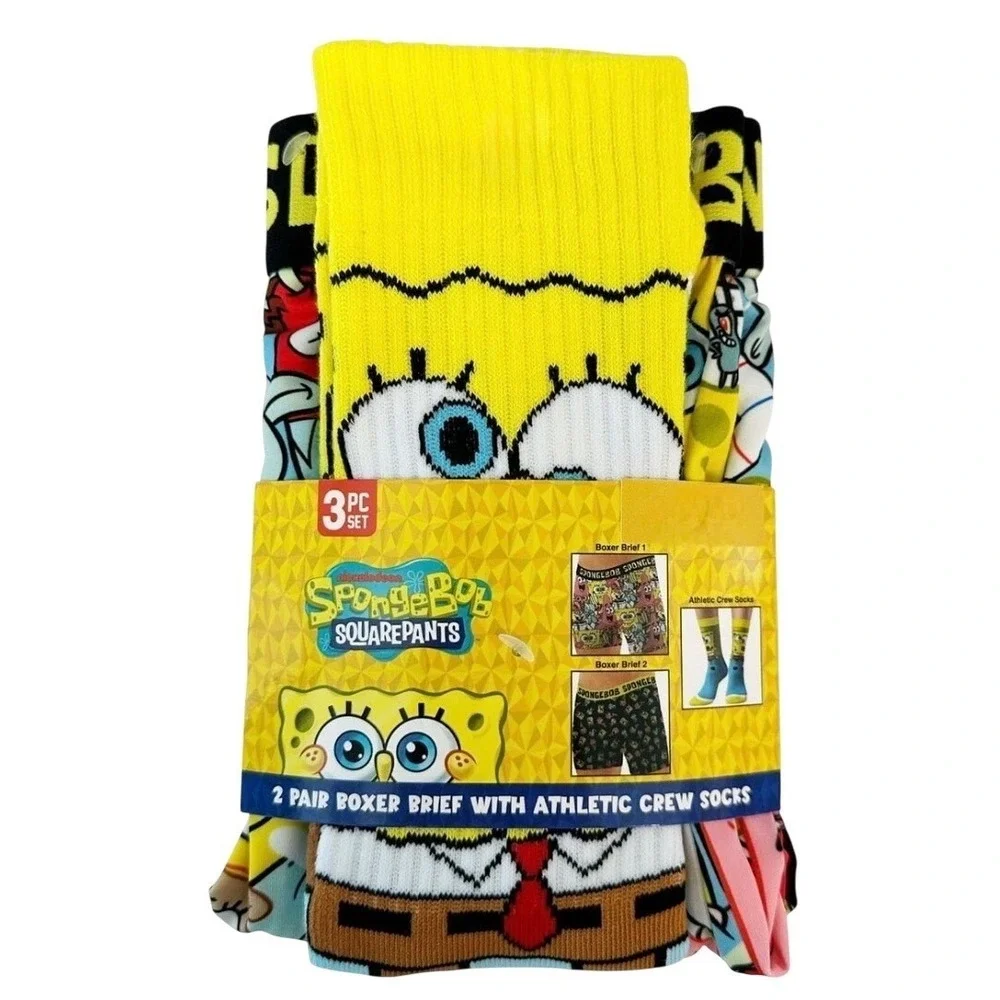 SpongeBob SquarePants‎ Boxer Briefs and Socks 3pc Set Mens XL Multicolor NEW